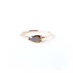 Orangey Brown Pear Shaped Diamond Ring