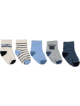 BABIES 5-PACK Assorted Crew Socks - 12 24 Mths Blue