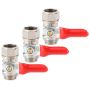 3PCS Galvanized Ball Valve Switch With Red Handle For Valve Sprayer Fitting