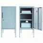 Steel Single Door Bedside Pedestal Locker Shorty Storage Cabinet - Ocean Blue