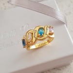 NJ516-CRI103571 Gold Plated Sterling Silver Personalized Names & Birthstones Ring