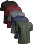 5-pack Set Of Solid Color Crew Neck And Short Sleeve T-shirts Breathable And Quick Dry Active Sports Tops For Men's Summer Workout Running And