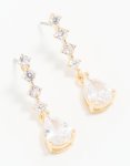 Goldair Gold Cubic Zirconia MINI Pear Drop Earrings
