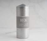Pillar Candle 2ASS Silver 18CM