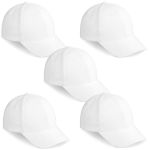 White Clifton 6 Panel Cotton Beach Cap 5 Pack