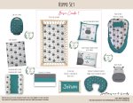 Cot Duvet Bedding Hippo Set
