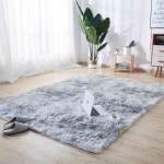 Smte Light Rug Fluffy Carpet Grey With Keychain