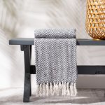 Cotton Throw - Zig Zag - Dark Grey