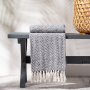 Cotton Throw - Zig Zag - Dark Grey