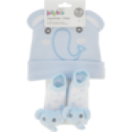 Cotton Cap & Booties Set 0 - 6 Months + 2-PACK Design May Vary