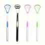 Dual Action Tongue Scrapers With Silicone Brush - Oral Care Tongue Cleaner For Fresh Breath - Anti-Slip Handle & Portable Design