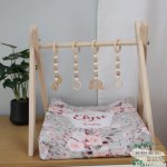 Changing Mat Cover Bold Flowers With Grey Background
