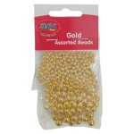 Plastic Assorted Beads Gold 3 Piece