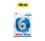 Balloon Helium Foil Silver 6 102CM F-04 Marketplace Brits Bros