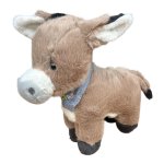 Plush Soft Toy 28CM - Brown Donkey Grey Bandana