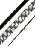 Goldair Gold Black Mesh Choker Necklaces 3-PACK