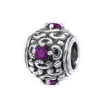 C1207-C12041 - 925 Sterling Silver Cz European Charm Bead