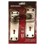 Samson Lockset Key 3 Lever Rimini 6 Inch - Satin Nickel black Nickel