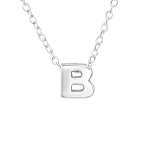 Kiara 925 Sterling Silver A-z Any Initial Letter Necklace 5X6MM 45CM Chain - B