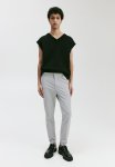 Slim Fit Trousers - Light Grey Pinstriped