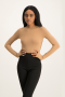 Gwen Open Back Bodysuit - Camel - XS