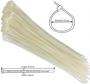 Noble Nylon Cable Ties 4.8 X 400MM Pack Of 100 White - Self-locking Design Widely Used For Tying Cables Plants Packages Designed For Indoor