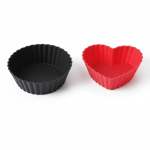 6 Piece Silicone Muffin Cups Black & Red