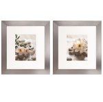 Water Stones And Flowers Art Photography Framed Print Set Of Two 705 X 630 Each