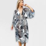 Women's Black And White Prism Beach Cover-up