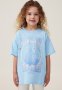 Cotton On Disney Elsa Drop Shoulder Short Sleeve Tee - Sky Haze