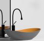 Counter Top Ceramic Basin / Table Top - Zahara - Orange&grey Matt