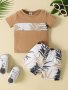 2PCS Toddler Boys Summer Fashion Set - Cute Short Sleeve Round Neck T-Shirt And Shorts Outfit For Summer