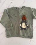 Zara Light Blue Enjoy The Moment Penguin Sweater 4 5Y