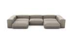 U-shape Sofa - Velvet - Stone - 377CM X 199CM