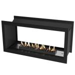 Flueless Gas Fireplace Double Sided Built-in Black With - 1650MM Black