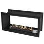 Flueless Gas Fireplace Double Sided Built-in Black With - 1650MM / Black