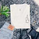 Thing Middle Finger Pocket Print T-Shirt