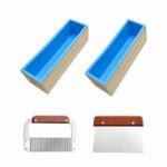 2PIECE Rectangular Silicone & Wood Soap Making Moulds&soap Cutter Blue