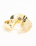 Goldair Gold Plated Cubic Zirconia Twisted Ring - M l