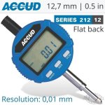 Accud Digital Indicator Flat Back 12.7MM 0.5' AC212-010-12