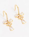 Goldair Gold Plated Cubic Zirconia Bow Teardrop Earrings