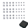 48 Pcs Round & Square Stud Earrings Set Shiny Rhinestone Fashion Casual