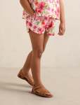 Hazel Girls Ruffle Paperbag Short - 10-12 Yrs Pink Nava Floral