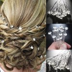 20PCS SET Shiny Rhinestone Decor Hair Clips U Shaped Hair Pins Transparent Rhinestone Bridal Wedding Bouquet Styling Pins Access