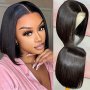 Unisex Synthetic Bob Wig With Rose Net Cap - Straight Hair Black Medium Length Heat Resistant