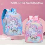 Casual Fashion Cartoon Horse And Rainbow Print Knapsack With Adjustable Strap And Large Capacity Zip Up Trendy Backpack For Trav