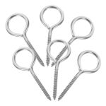 Gradeneve 6PCS Heavy Duty Stainless Steel Eye Bolts M6X90 Self Tapping Screw Hooks For Hanging Secure Screw Eyes For Industrial
