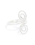 Silver Plated Double Swirl Front Ring - M l