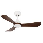 Aero Ceiling Fan In Black And Wood Or White - White