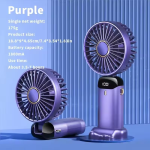 Portable Electric Fan Home Air Conditioner MINI Rechargeable Cooler Handheld USB Conditioning - Purple